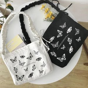 Bag Fashion Butterfly Women Leinwand Baumwolltuch Stoff Crossbody Bags Lady Lady Capacity Schulterkordelgurt Design Design