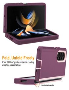 Fold Unfold Defender Case for Samsung Galaxy Z Fold 4 5G Cases w Belt Clip FullBody Out Door Skin Rugged Cases with Builti2670878