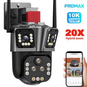 Cameras 20MP 10K WiFi IP Camera 20X Zoom Five Lens Outdoor Wireless Security Camera Smart Home PTZ CCTV Cam 4K WiFi Surveillance Cameras