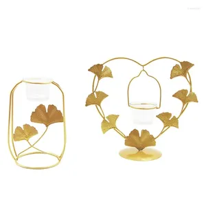 Titulares de vela 594c portador de ferro forjado Heart Leaf Stand Decorativo Candlestick para Decorações de Casa para Mesa de Casamento