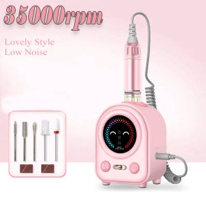 Drills Cute Smile Nail Drill Machine 35000RPM Electric Nail File Accessories Nail Polish Sander Professional Tool Manicure Set