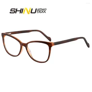 Occhiali da sole Shinu Red Glasses Women Myopia Lences Multifocal Nicchia di occhiali Oyepies Fashion Y2K Acetato Female Frame