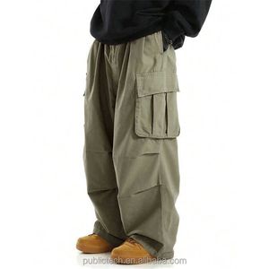 Luźne workowate hip -hop długie spodnie Spodnie Hurtowe stylowe sześć kieszonkowych bawełny chino mens taktyczny ładunek spadochronowy dla mężczyzn