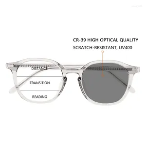 Solglasögon pochromiska progressiva multifokusläsningsglasögon för kvinnor i full rim ultralight tr90 ram mode multifokala läsare