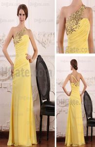 2015 Spring Fashion Evening Party Dresses One Shoulder Rhinestones Pärled Sheer Strap Faktiska bilder1621151