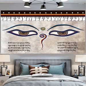 Tapestries Buddha Eye Tapestry Tibet Wall Hanging Bodhi Carpet Livingroom Bedroom Decor Rug