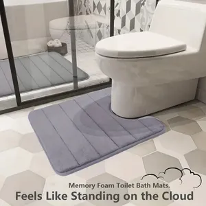 バスマット3色角皮パッド洗面所トイレフットマットU字型の床の防水浴室の吸収