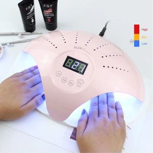 Pistolen Zwei Hände Härtung Gel Polsih Hine kostenloser Versand 48W Nagel LED Lampe UV -LEDs zum Trocknen von Füßen UV LED NAGE TROCKER 48W Dual Light