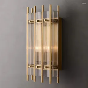 Vägglampa modern el villa bderoom sängen vardagsrum hem korridor gång randig metallglas inomhus lyxdekoration sconces