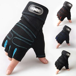 Men Gym Gloves Weightlifting Bodybuilding Training Fitness Fingerless Half Finger Cycling NonSlip Wrist Support 240407