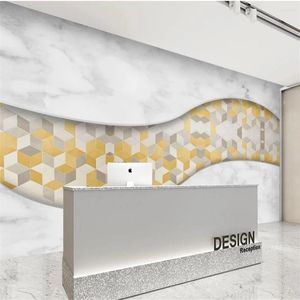 Bakgrundsbilder moderna 3d väggmålningar tapeter för vardagsrum ljus lyx geometrisk marmor bakgrund vägg3d stereoskopisk