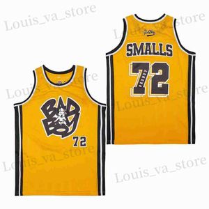 Magliette maschile mascella da basket da pallacanestro Bad Boy 72 Smalls Jersey Cucitura da ricamo di alta qualità sportivo da esterno Sports bianco giallo camo giallo 2023 Nuovo T240408