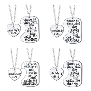 Pendant Necklaces Father Daughter Necklace Set Stainless Steel Mother Gifts From And Gift Daddys Girl Jewelry