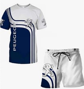 White Peugeot TrackSuits Men Hoodie 2 -częściowy zestaw pullover strój bluzy