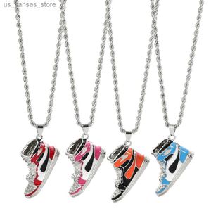 Pendant Necklaces Mini Hip-hop Sneaker Cute Pendant Necklace Cool Collar Fashion Male Street Style Rapper Gift For Friend240408