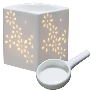 Titulares de vela Burner Cera derreta o óleo de cerâmica com bandeja para decoração de quarto de casa perfumado