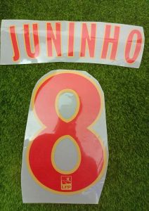 Akcesoria nr 8 Juninho nazwa może majsterować na zamówienie dowolnego numeru Numer Drukowanie żelaza na plamce piłki nożnej