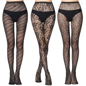 Donne calzini sexy hollownet coscia calze alte per la vita elastico collant da donna nightclub balla