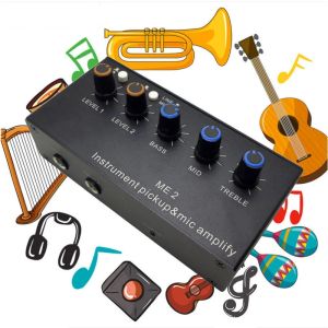 Förstärkare 6.5mm Dynamic Microphone Audio Amplifier Tone Board Volume Controller för musikinstrumentgitarrfiol Pickup AMP Bass