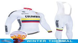 Colombia White Winter 2021 Cycling Jersey 9D Bike Pants Set Mens Ropa Ciclismo Thermal Fleece Bicycle Clothing Cycling Wear1936423