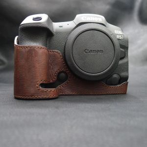 аксессуары подлинная кожа EOS R5 R6 Camera Camera Came Camer Sagne Comemade половина тела для Canon EOS R5 R6