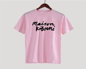 19SS Maison Kitsune Letter Geometric Printed Stylist TシャツファッションTシャツティーカジュアルメン女性