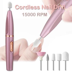 Drills Professional Nail Drill Machine Milling Cutter Set Electric Manicure For Acrylic Gel Polish Rechargeable Nail Polish Remover