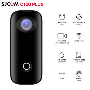 Câmeras sjcam c100 plus mini camera de ação 4k/30fps camera cães de polegar de vídeo 30m WiFi Connection App Compartilhamento de aplicativos para vlog