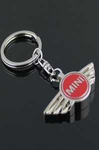 Mini Cooper için 4colors Angel Wings Marka Spor Otomobil Sembolü Anahtarlık Anahtarları Metal Otomatik Otomobil Mini Kanat Logosu Ana Zincir7405325