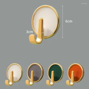 Hooks Hook-Free Punch-Free Viscose Strong Load-Bearing Door Kitchen Bathroom Traceless Hook Wall Sticky Light Luxury Style