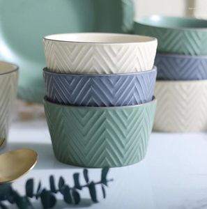 Bowls Ceramic Bowl Tableware Set Modern Style Simple Underglaze Color Rice Noodles Soup For Kitchen