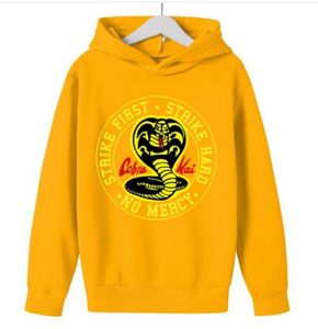 Pullover stampati per bambini per bambini con cappuccio con felpa con cappuccio di crewneck hiphop serpente cobra kai strike hard thai velenoso ragazzo a maniche lunghe Girl9754151