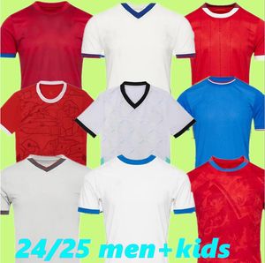 Jerseys de futebol da República Tcheca Home da Suíça 24 Austria Austria azul branco Branco 2024 Islândia camisetas esportivas Sportswear Sérvia Camisola Copa do Euro Tadic Kolarov