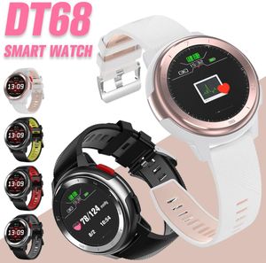 DT68 Smart Watch IP68 Водонепроницаемый 12 -дюймовый полный сенсорный экран спортивный браслет Fitness Tracker Сообщение Push Bluetooth SmartWatch2917264