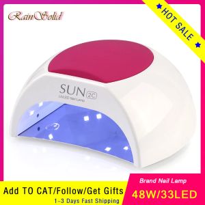 Secadores lâmpada de unha led sol solar 2c para manicure 48w lâmpada de máquina de secadora de unhas para todo o esmalte de gel UV com sensor de movimento LCD Display