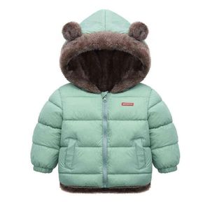 Toddler Casual Jacket Winter Autumn Outfit Warm Jacket Hoodie Cotton Thicker Children Clothes Long Sleeves Solid Baby Jacket J22076985028