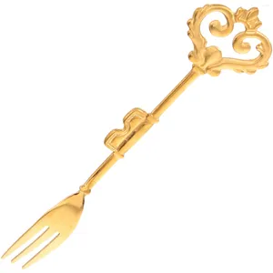 Spoons Cheese Fondue Forks Golden Vintage Cutlery Stainless Steel Serving Utensils Long Handle