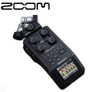 Kaydedici Zoom H6 BLK Taşınabilir Dijital Kayıt Cihazı Sixtrack Röportaj ve Canlı Yayın için XLR/TRS konektörleriyle eşzamanlı kayıt