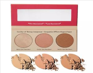 メイクアップコスメティックマナイザー姉妹3色の顔プレスパウダーBettylou Cindylou Shimmer Powder Palette Bronzers Highlig 4333129