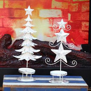 キャンドルホルダーテーブルホルダースパークリングクリスマスツリーエルクキャンドルスティックお祝いクリスマス安定した丸いベース耐熱性
