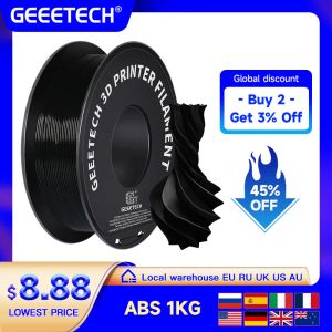 Möss Geeetech ABS 3D -filament 1,75 mm 1 kg Plast, 3D -skrivarmaterial, TangleFree, Nontoxic, Vacuum Packaging White Black