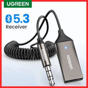 Adapter Ugreen Bluetooth 5.0 Handsfree Adapter Trådlös Bluetooth -mottagare 3,5 mm Aux Music Navigation Streaming Microphone For Calls Car