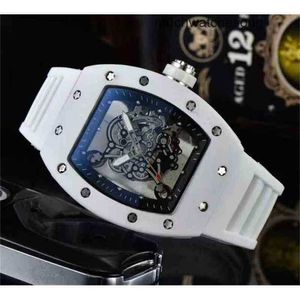 Lyxklockor kopior RichAdmills Automatic Chronograph Wristwatch Quality Casual Sport Women s Quartz Man Calender Silicone 3 Colors Band Relgio Wristwat AV
