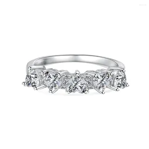 클러스터 반지 S925 S925 Pure Silver Women 's Closing Ring Love와 지르코니아 인레이 개인화 다목적 링의 한국 버전