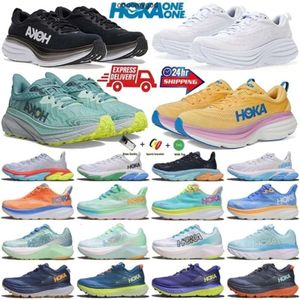 One Hokahs Bondi 8 Clifton 9 Buty do biegania dla mężczyzn Women Carbon x 2 x3 Mach x Mach Challenger 7 Triple White Black M Speadgoat 5 Szerokie trenerzy Stinson 6 ATR