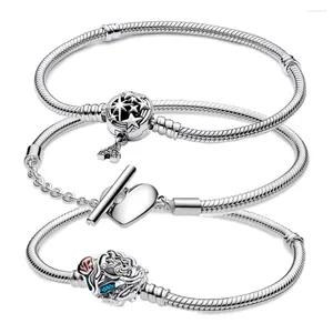 Link Armbänder Silber Farbe einfacher runder Kreis Frauenarmband für Frauen passen Orinigal Charms Schmuck Alltagszubehör Geschenke DIY
