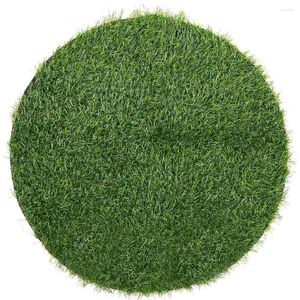 Table Cloth Circle Rug Simulated Grass Mat Fake Carpet Outdoor Artificial Coffee Accessories Banquet