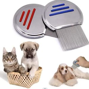 Pet Dog Comb Grooming Terminator Lice Comb Rostfritt stål Louse Effektivt bli av för huvudlicer Behandling Hår tar bort nits