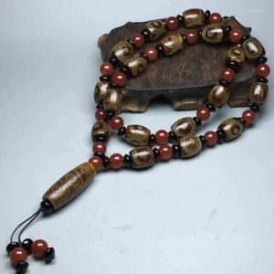 Collane a pendente tibetana preghiera preoccupazione dzi tallone vecchio agata 9 occhi o 3 collana gzi tibet