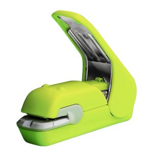 Zszywka 1pcs Green Color Staplusless Bezplezer Książka Papier Stapling Mini Desktop Stapler Portable Bez zszywek Materiały biurowe szkolne